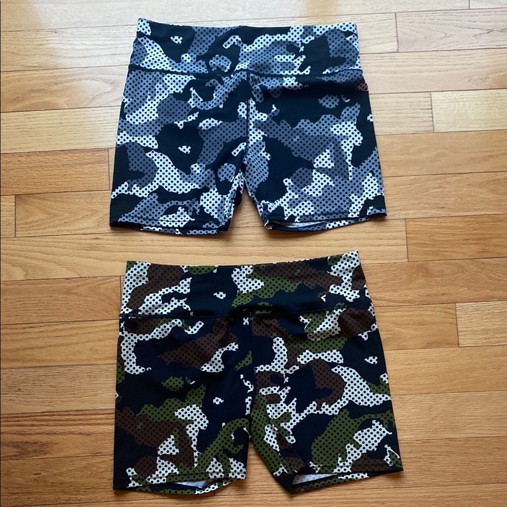 Camo Bike Shorts - Black and Green
